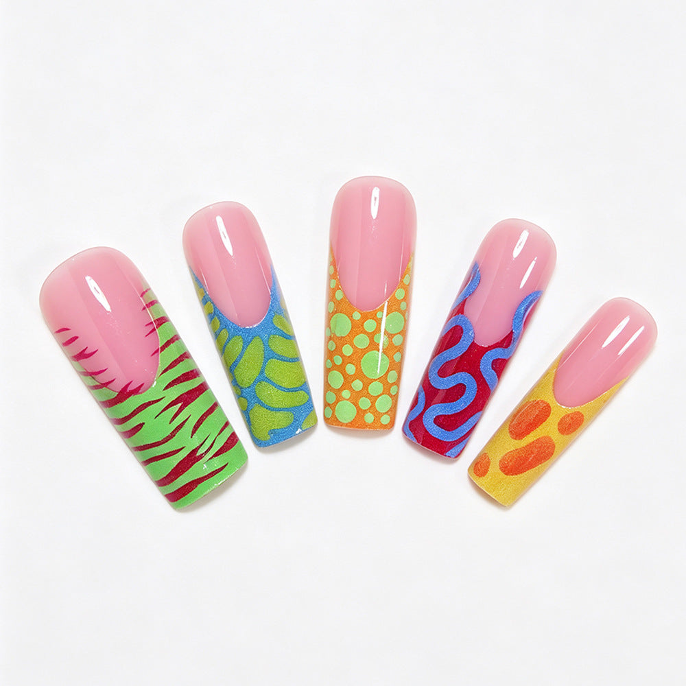 Vibrant Abstract Nail Art Tips Stornfield
