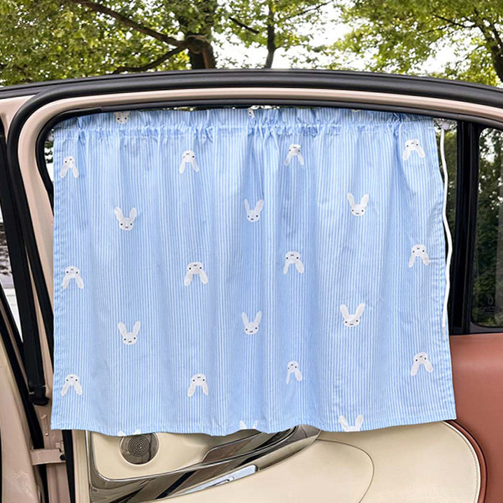 Unisex nan sun protection car curtain with elastic fastening strap and opaque cotton blend Stornfield
