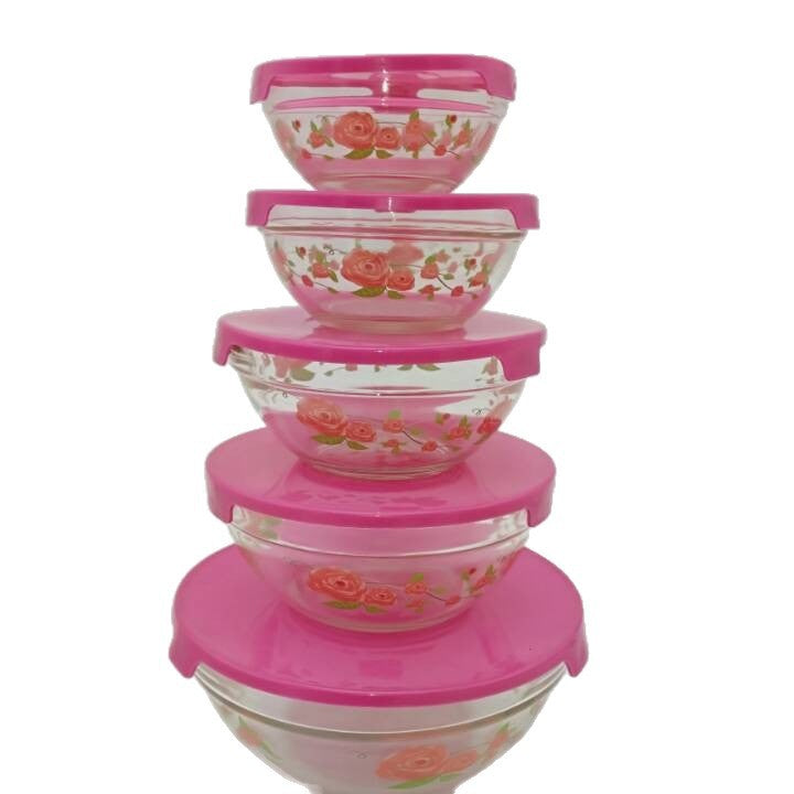 Ladies Storage Bowls Set with Colorful Flamingo Motifs Stornfield