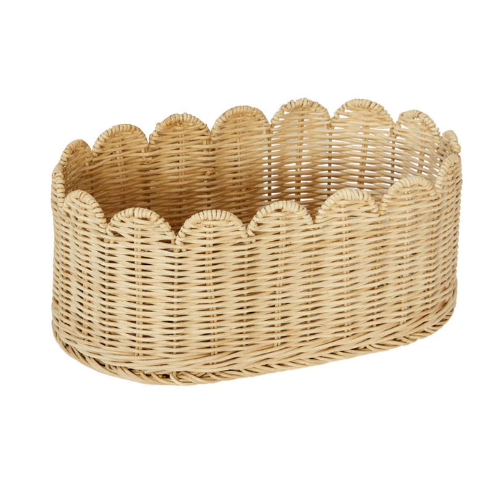 Decorative Scalloped Woven Storage Basket Stornfield 1787892970