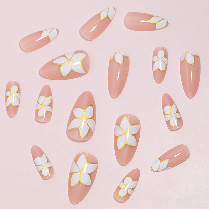 Elegant Floral-accented Press-On Nail Set Stornfield