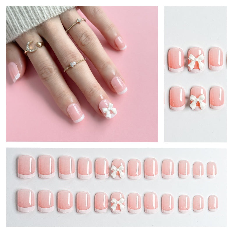 Acrylic Nail Set with Bow Design Stornfield
