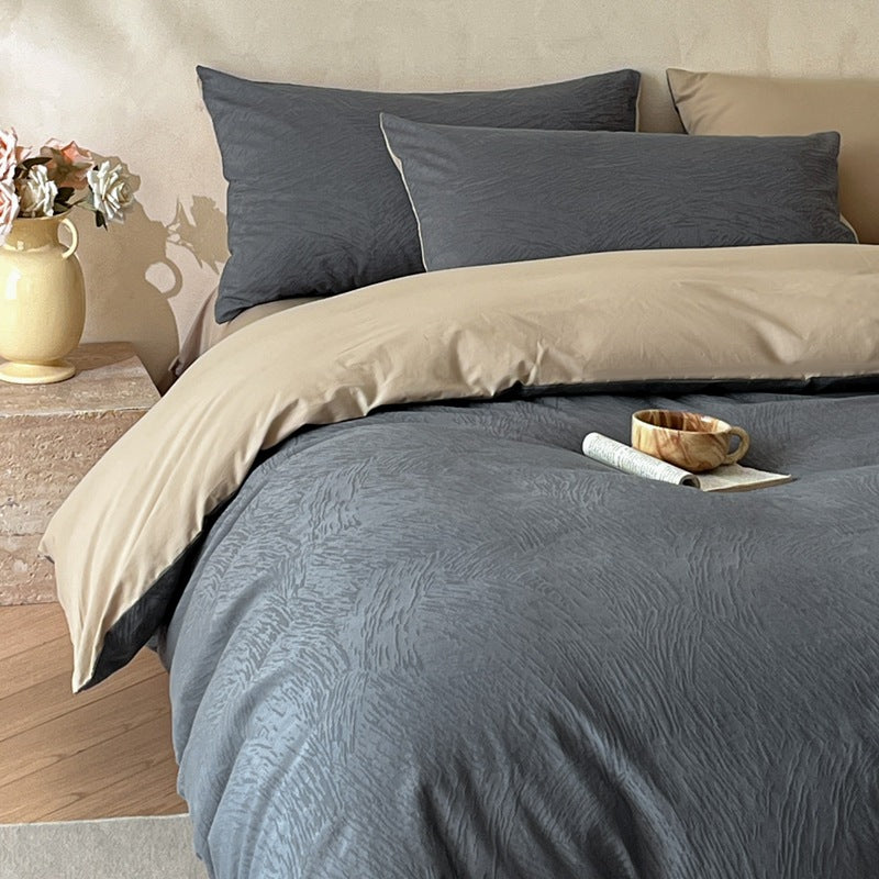 Textured Microfiber Bedding Set