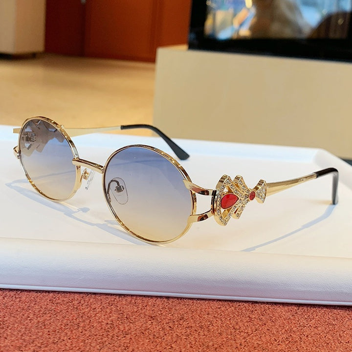 Ladies elegant rectangular sunglasses with glamorous embellishments Stornfield