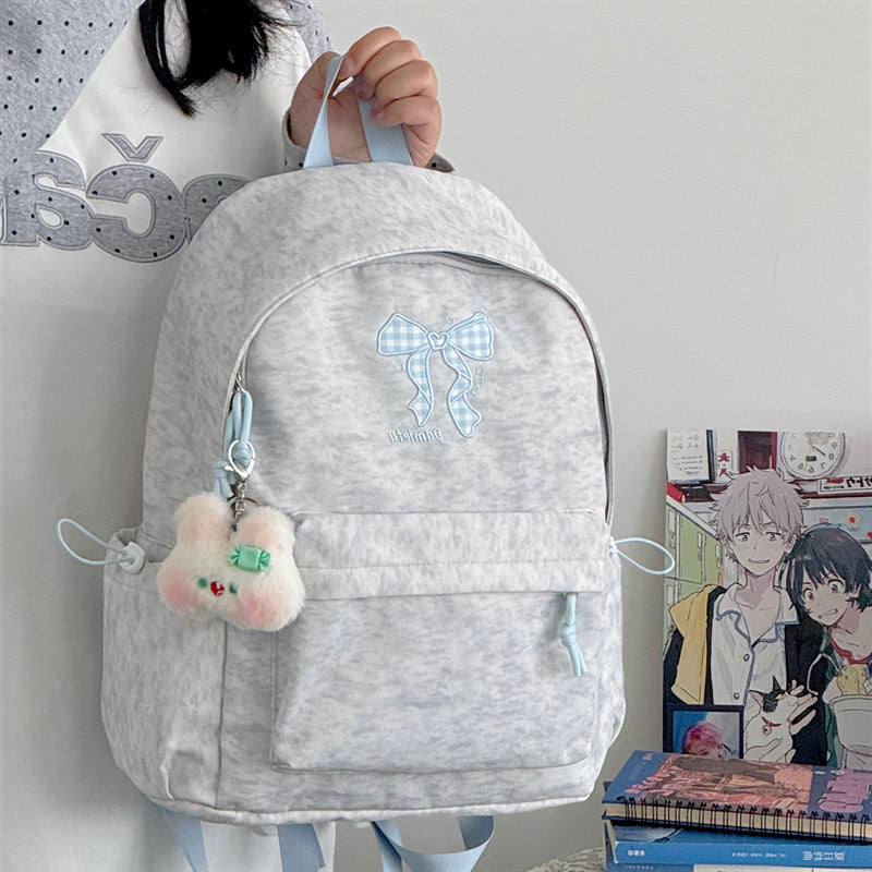 Stylish Embroidered Bow Pattern Backpack Stornfield