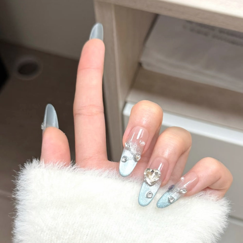 Elegant Rhinestone-Accented Press-On Nail Set Stornfield