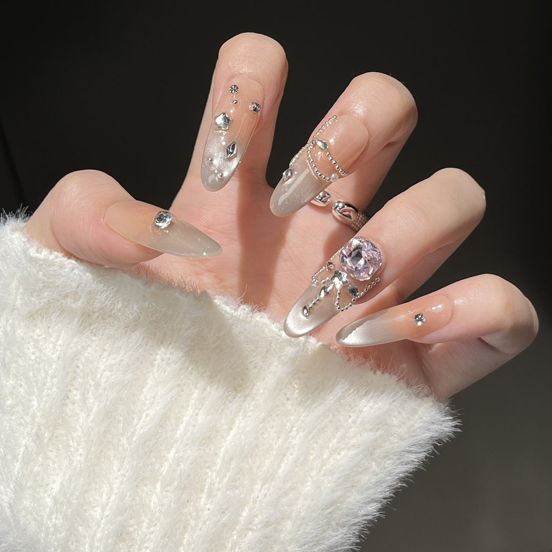 Luxury Rhinestone-Embellished Nail Art Extensions Stornfield