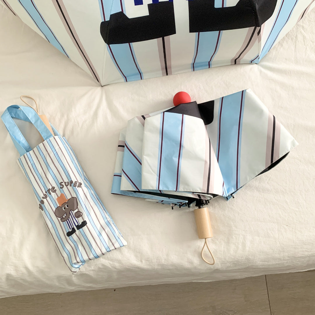 Ladies innovative folding umbrella with gentle leaf design and practical carrying pouch Stornfield