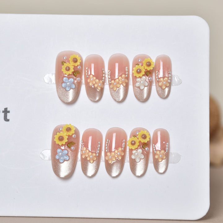 Floral Design Decorative Press-On Nails Stornfield