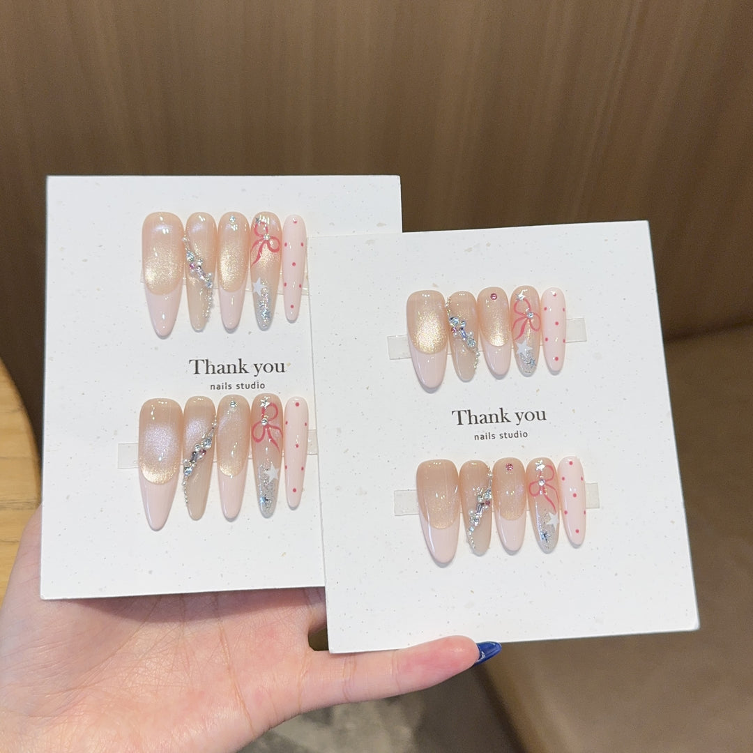 Creative Art Nail Tips with Glitter Accents Stornfield