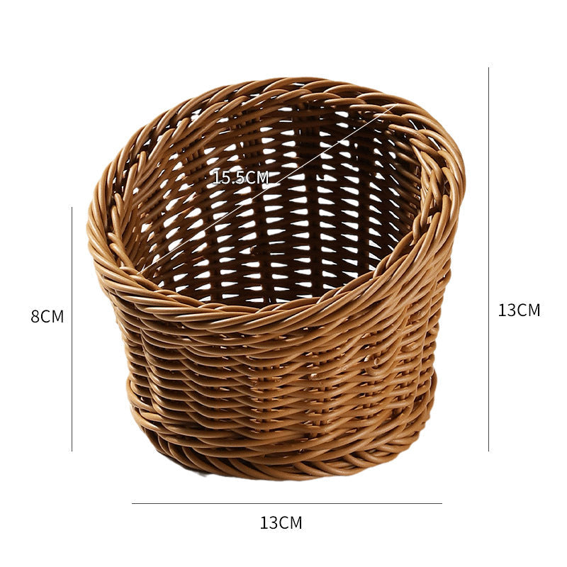 Handcrafted Round Wicker Serving Bowl Stornfield