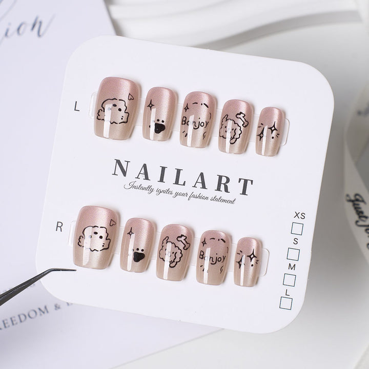 Artistic Floral and Gemstone Press-On Nails Stornfield