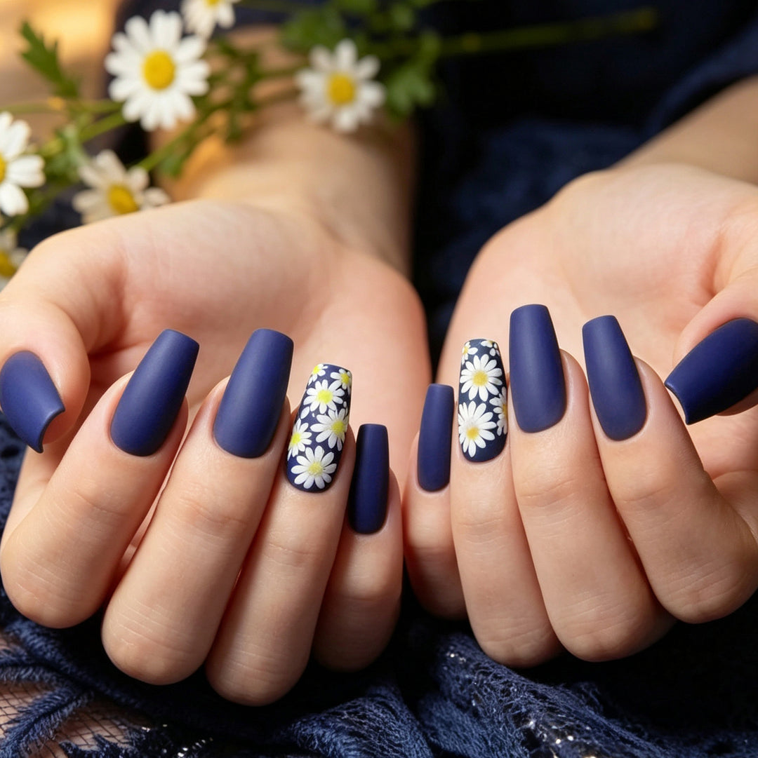 Floral Matte Nail Enhancements Stornfield