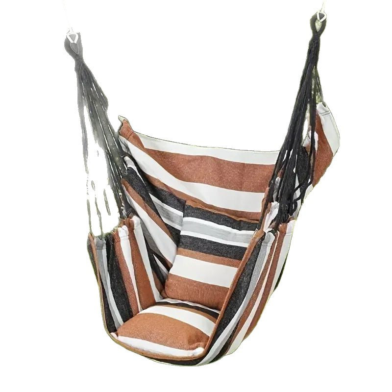 Hanging hammock chair with reinforced cotton canvas and integrated arm pockets Stornfield
