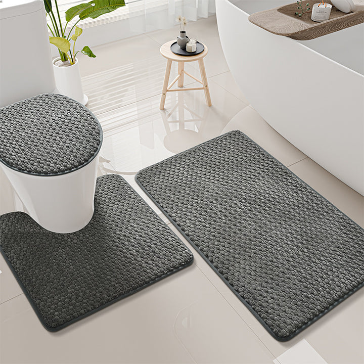 Textured Bathroom Mat Set