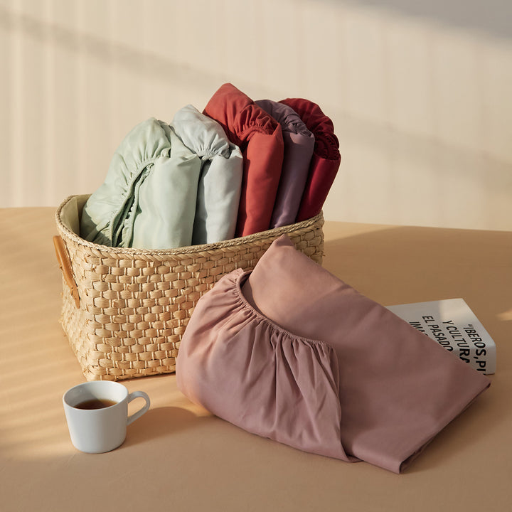 Deep-Pocket Brushed Cotton Jersey Fitted Sheet with Elastic Corners