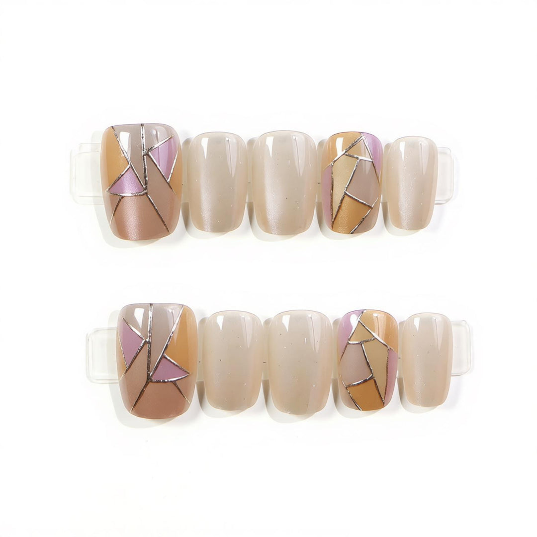 Geometric Pattern Press-On Nail Set Stornfield