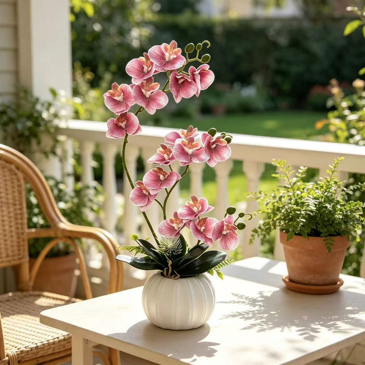 Elegant Artificial Orchid Blossom Arrangement