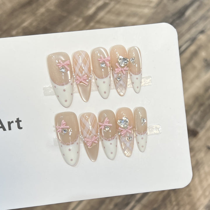 Decorative Bow Accent Press-On Nail Art Set Stornfield
