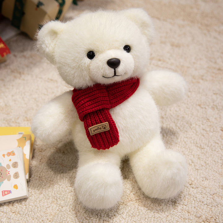 Plush Sitting Collectible Bear with Embroidered Smile, Crystal-Accent Ribbon Bow & Ultra-Soft Faux-Fur Plush Stornfield