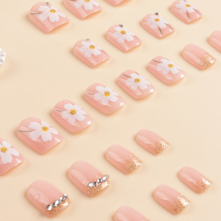 Floral Design Press-On Nail Art Tips Stornfield