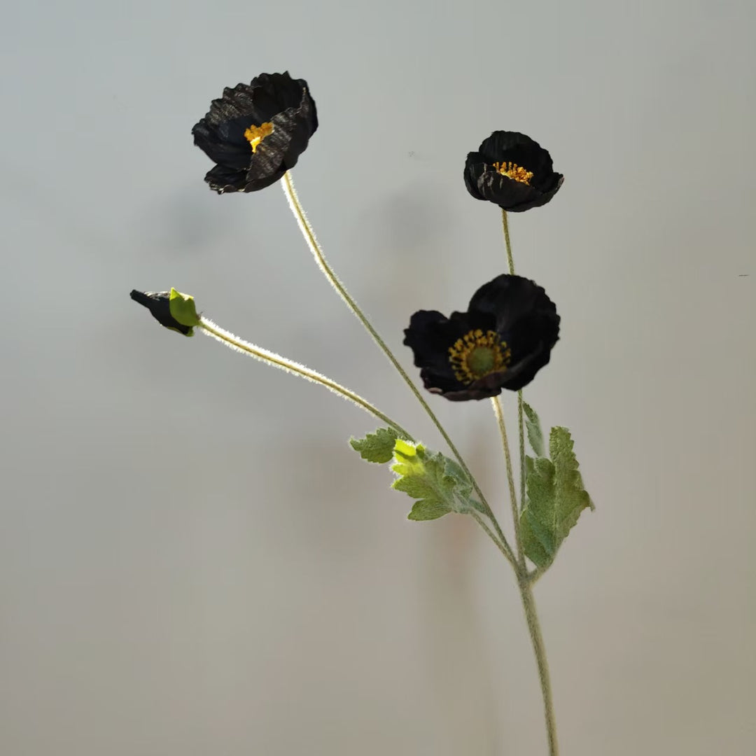 Lifelike Poppy Flower Stem