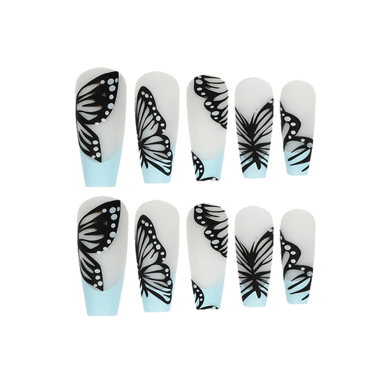 Artistic printed nails with butterfly design Stornfield
