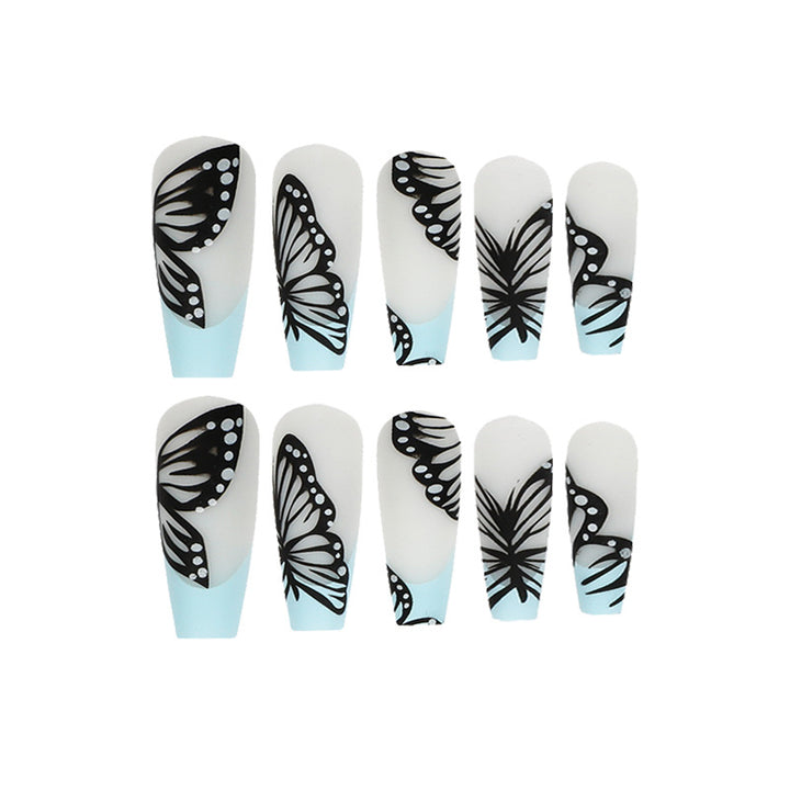Artistic printed nails with butterfly design Stornfield
