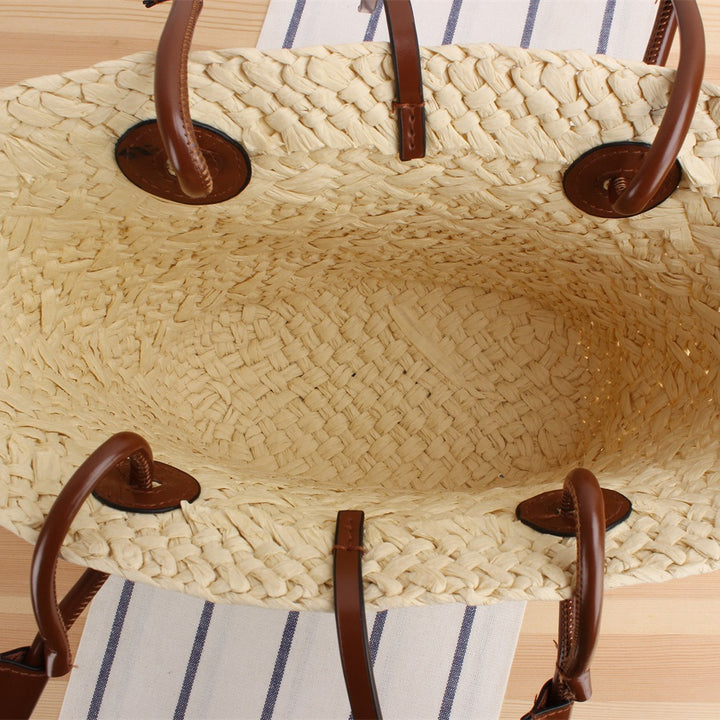 Beach bag with elegant leather straps Stornfield