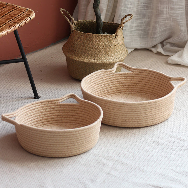 Decorated basket with practical handles Stornfield