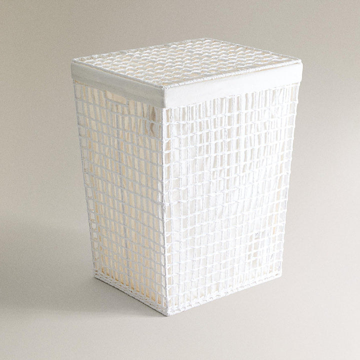 Modern laundry basket with embroidered pattern Stornfield