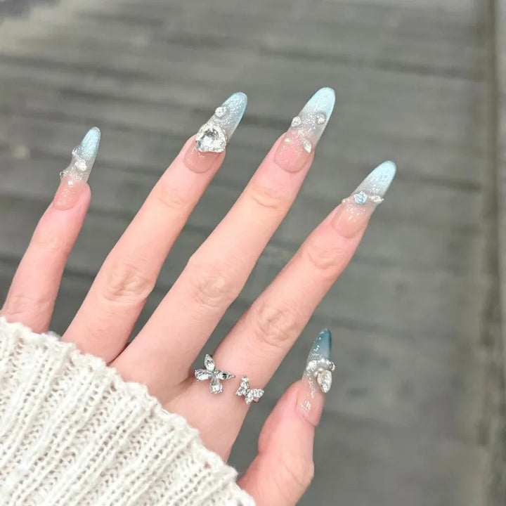 Artistic Floral Press-On Nails