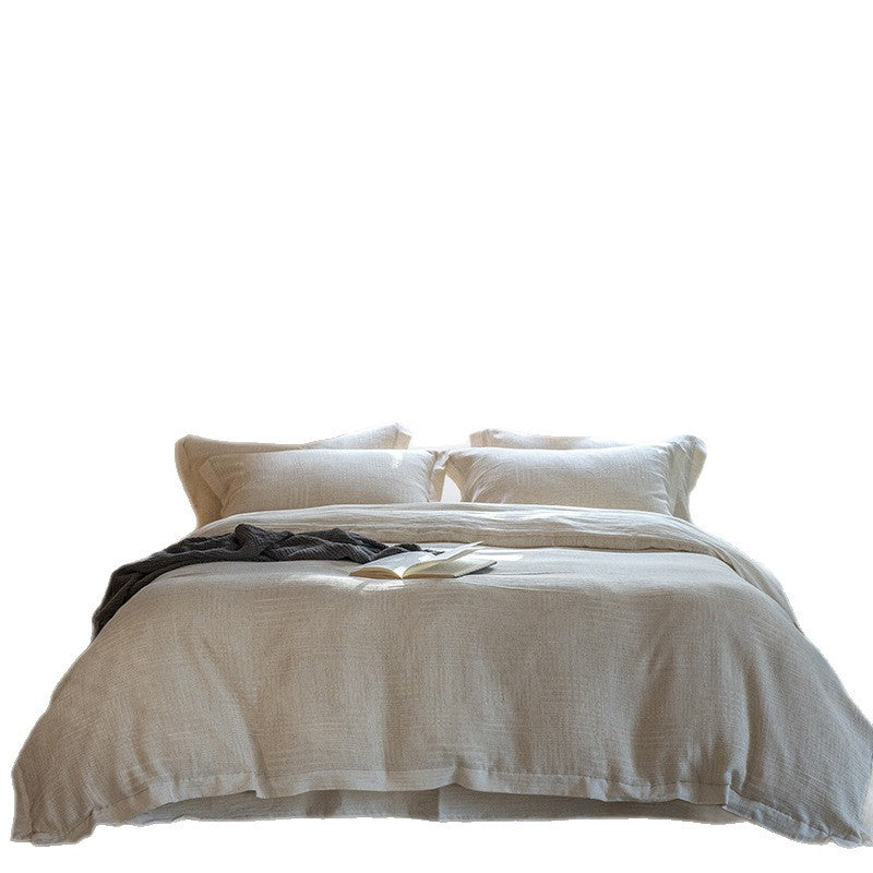 Duvet cover set made of cotton-linen blend with natural linen texture and extra-soft feel
