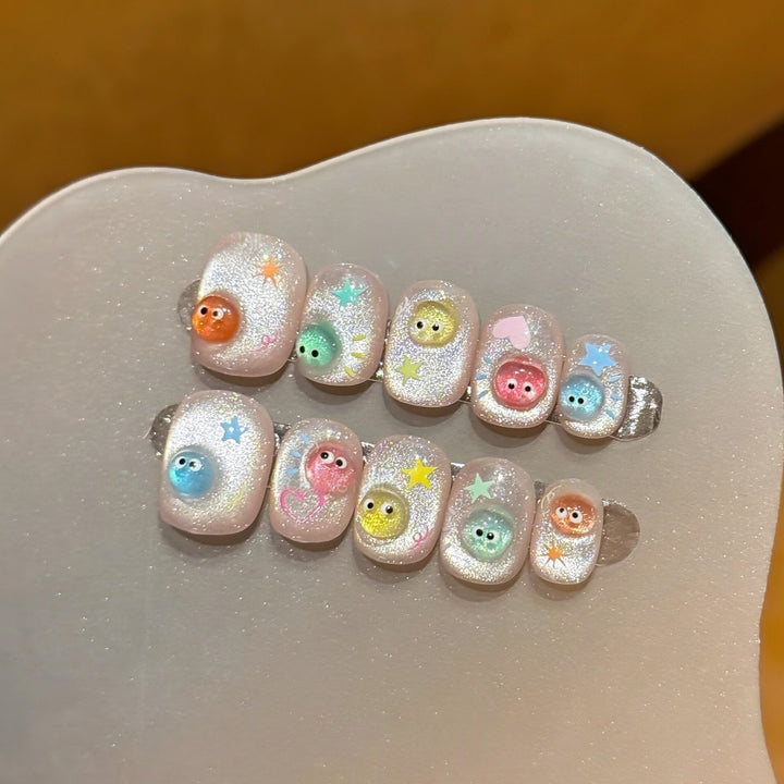Creative Art Nail Tips with Playful Animal Design Stornfield