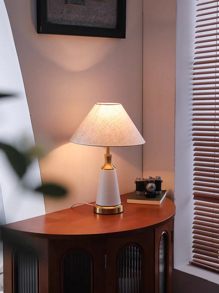 Contemporary Table Lamp with Textured Base