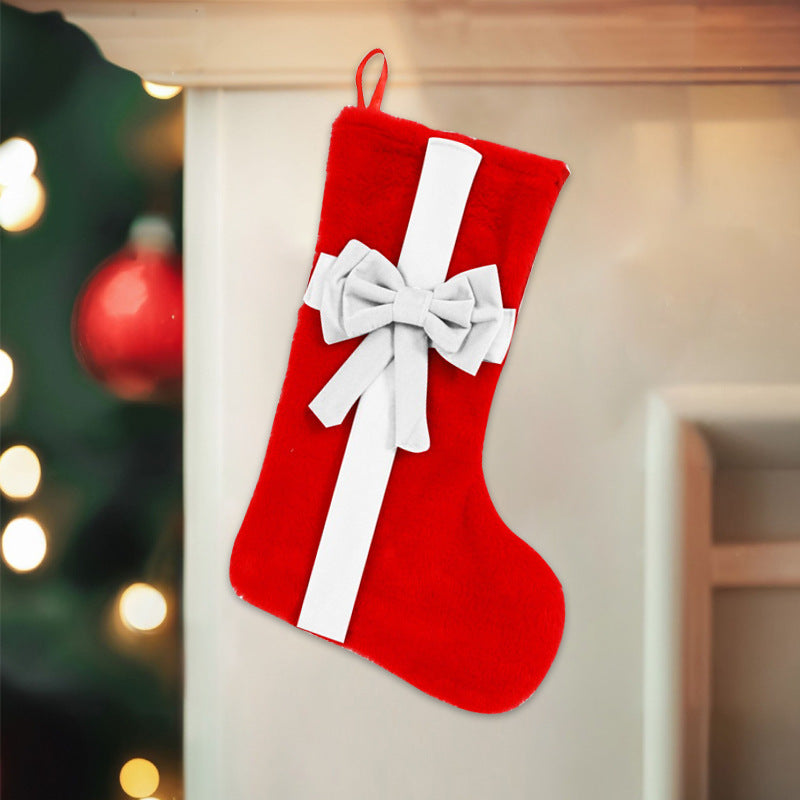 Luxury Plush Christmas Stocking with Bow