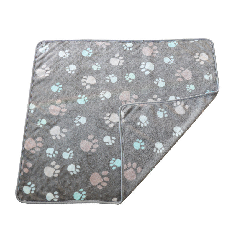 Women's Plush Pet Lounger Mat with Cute Paw Print Stornfield