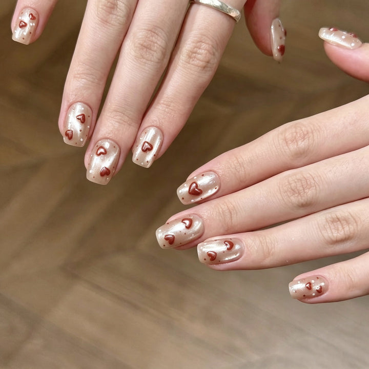 Heart Design Press-On Nail Art
