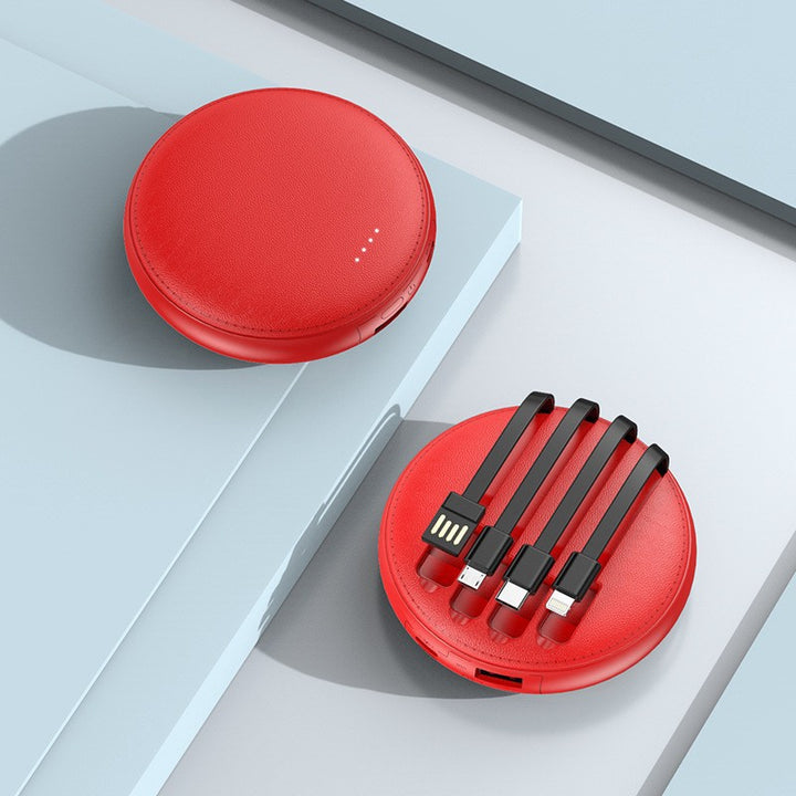 Portable charger with integrated cable management and LED display Stornfield