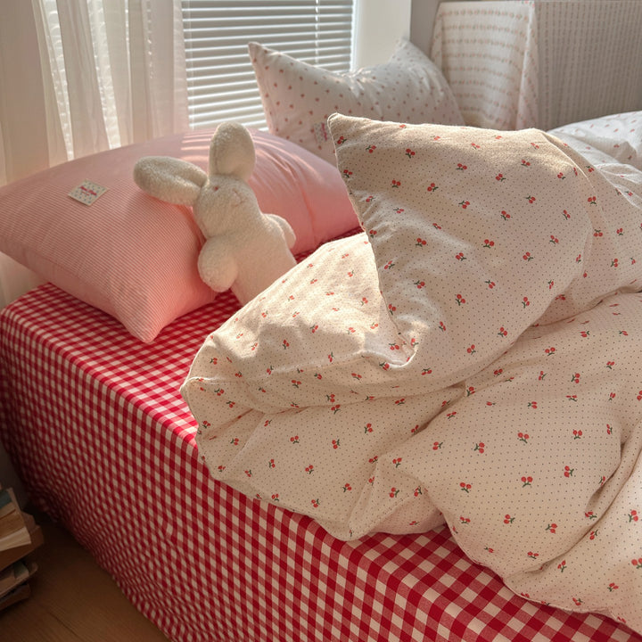 Floral Cotton Sateen Duvet Cover and Pillowcase Bedding Set