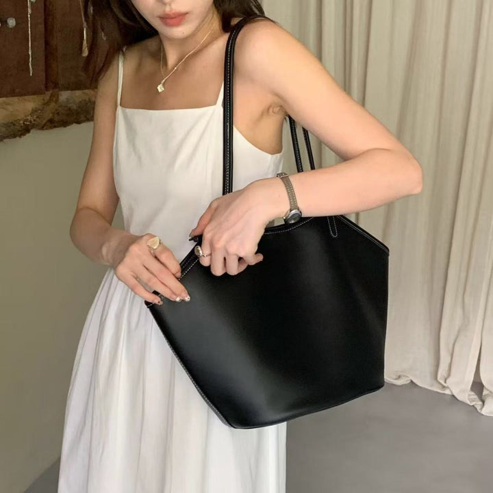 Spacious Leather Tote Bag