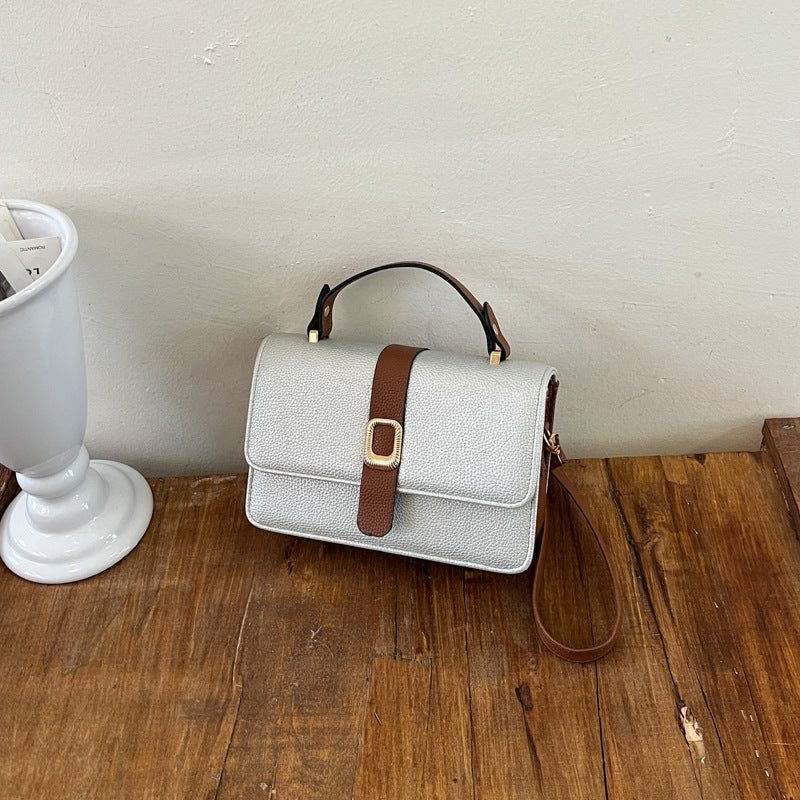 Structured Handheld Leather Satchel