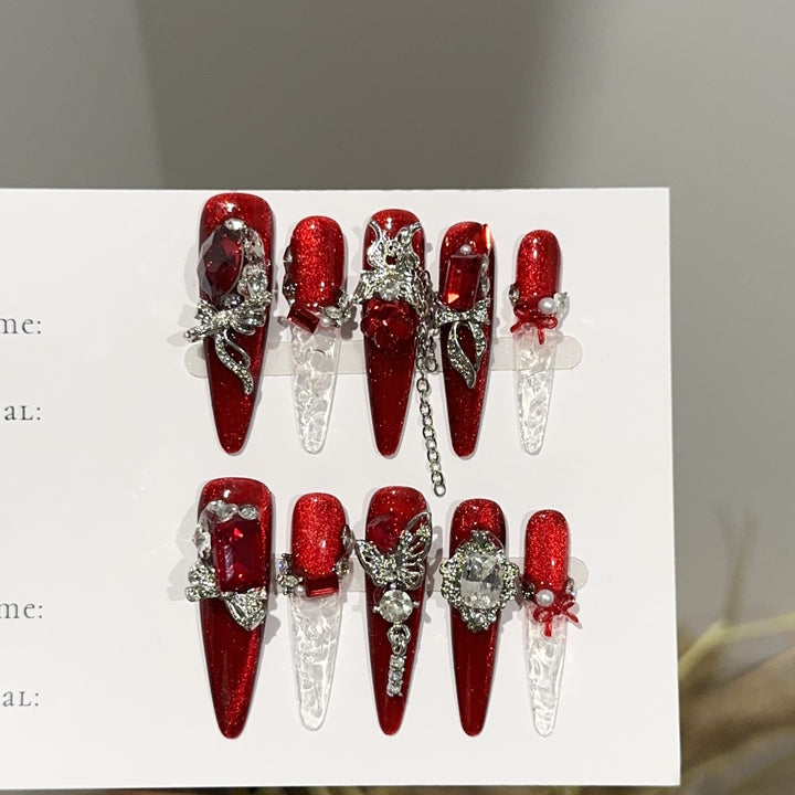 Luxurious Glittering Press-On Nail Set