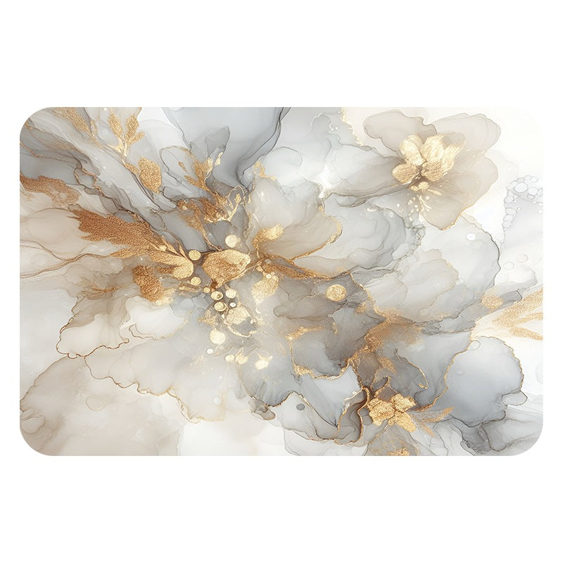 Artistic Floral Print Bath Mat