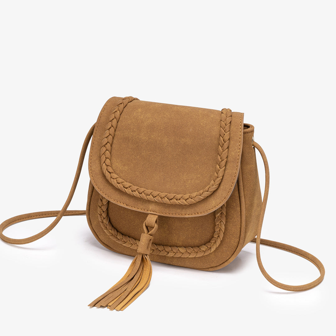 Vintage-Inspired Suede Crossbody Bag