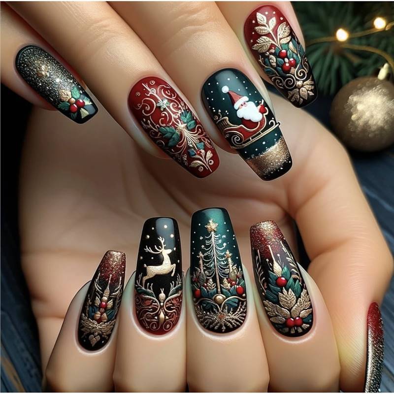 Festive Holiday Nail Art Stornfield
