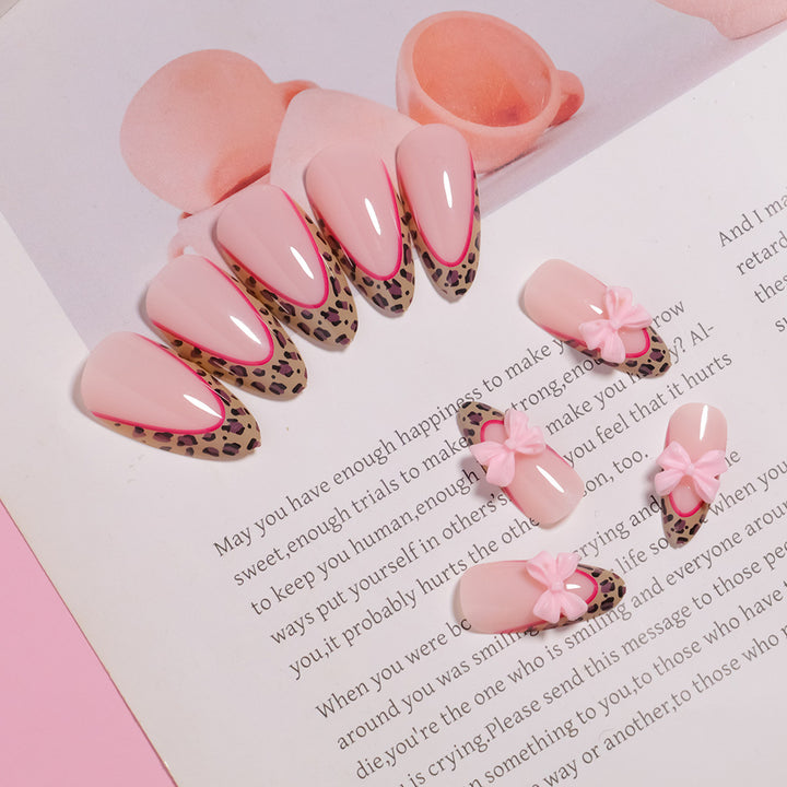 Artistic Stiletto Press-On Nails with Bow Accents Stornfield