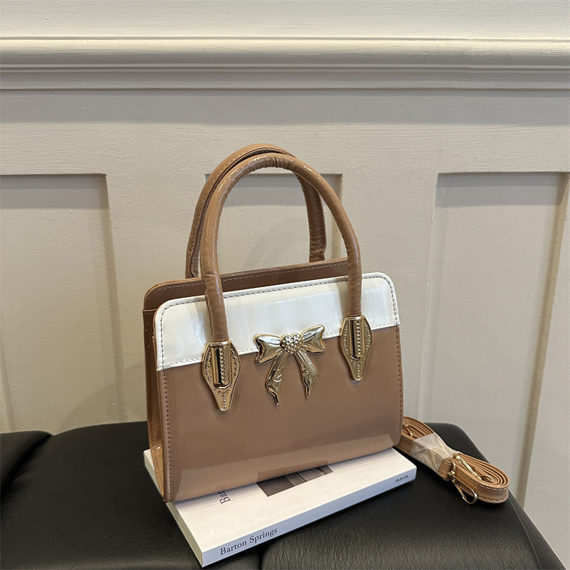 Elegant Bow-Accented Handheld Handbag