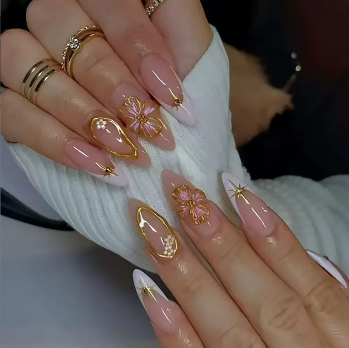 Elegant Floral Design Nail Enhancements Stornfield