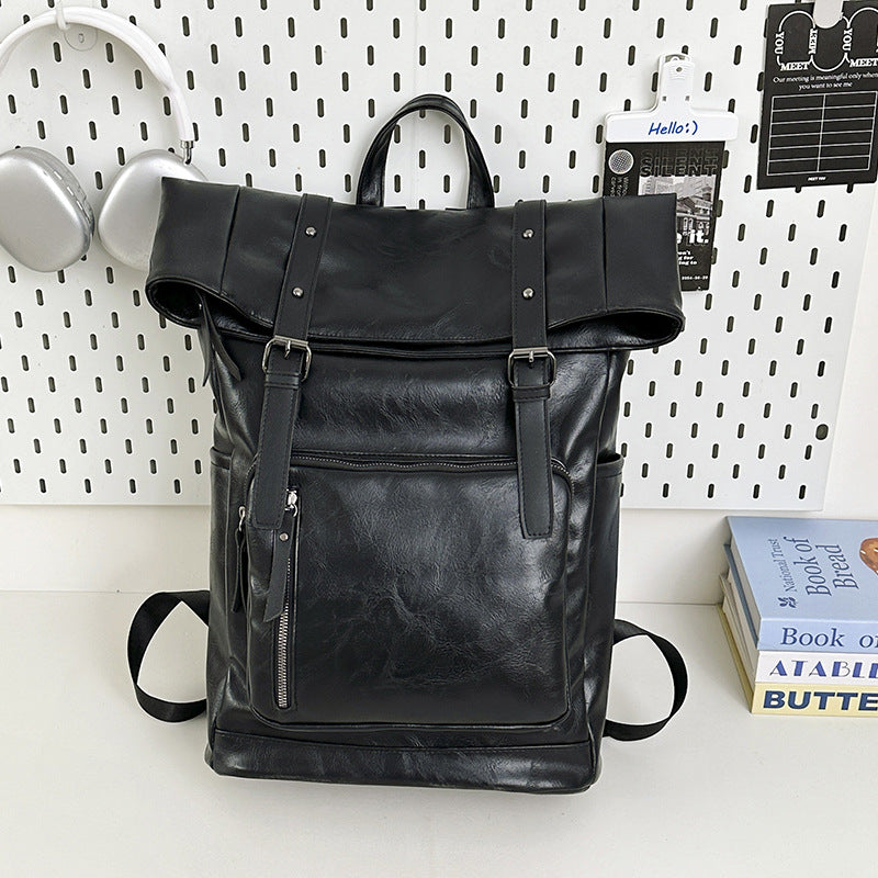 Vintage Leather Rolltop Backpack Stornfield